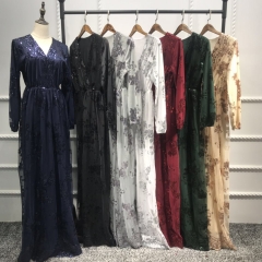 7 Color Shinning Sequin Material Muslim Dress LR224