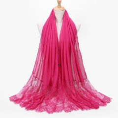 16 colors Lace and Cotton Hijab TJ0350