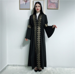 dubai women soft crepe open abaya fashion muslim long dress-LR283