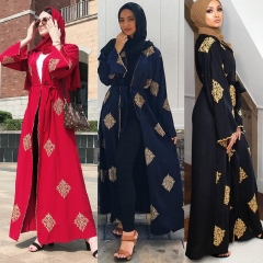 New dubai muslim dress embroidery cardigan kimono islamic abaya