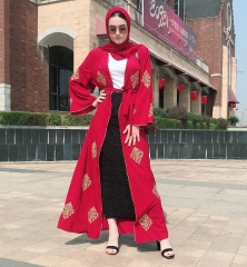 New dubai muslim dress embroidery cardigan kimono islamic abaya