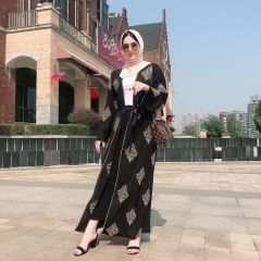 New dubai muslim dress embroidery cardigan kimono islamic abaya