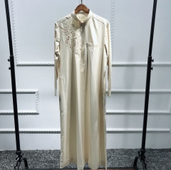 Fashion mens long sleeve abaya 6 colors