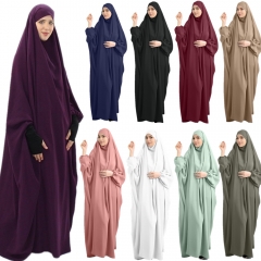 Dubai islamic overhead long abaya with hijab