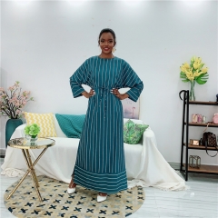 Dubai Striped islamic kimono dress