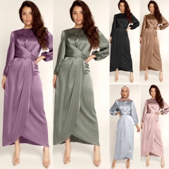 Satin muslim women dress abaya