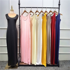 Long sleeveless colorful dresses inner back dress