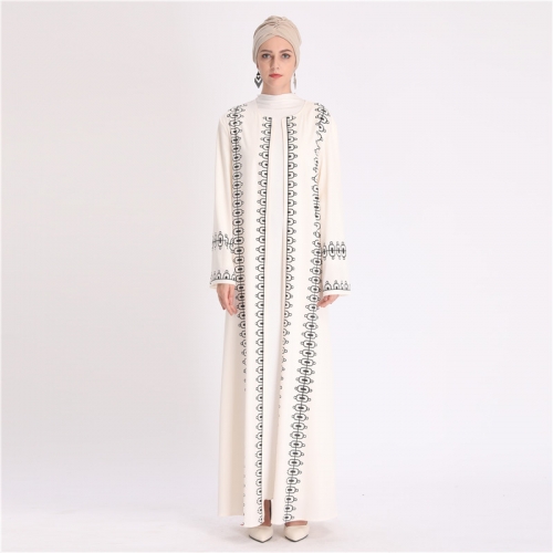 2020 Ramadan EID Mubarak soft crepe kimono cardigan abaya
