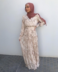 Muslim flora full sleeve maxi abaya