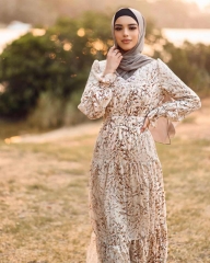 Muslim flora full sleeve maxi abaya