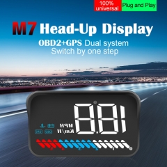 M7 Hot selling OBD+GPS HUD with glare shield 3.5 Inch Multi-color car Head Up Display