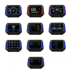 新款多功能OBD2 GPS 汽车液晶仪表+坡度仪+HUD一体机