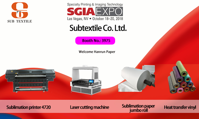 Exhibition SGIA  in Las Vegas, Unite States.October 18th 2018 to October 20th 2018