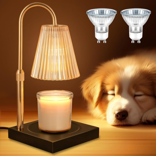 Golden Candle Warmer Lamp With Timer