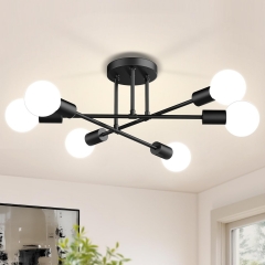 6-Light Black Chandelier Ceiling Light