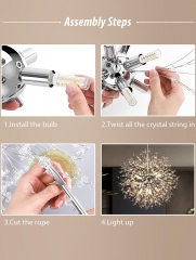 8-Light Modern Firework Shade Crystal Chandeliers