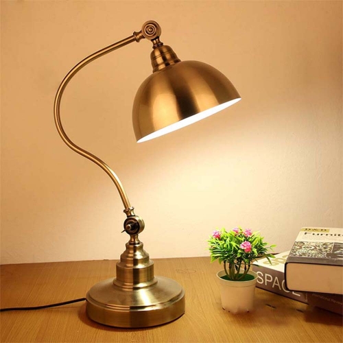 Coppery Goose Neck Classic Table Lamp