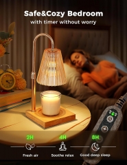 Square Base Golden Candle Warmer Lamp With Timer