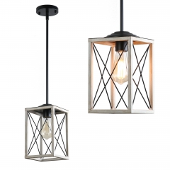 1-Light Black Farmhouse Pendant Light