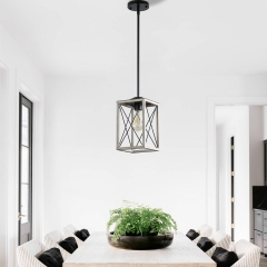 1-Light Black Farmhouse Pendant Light