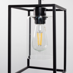 1-Light Industrial Metal Lantern Pendant Light