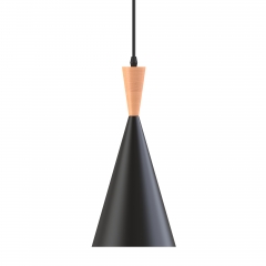 1-Light Matte Black Farmhouse Pendant Light