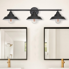 3-Light Black Wall Vanity Light Fixture