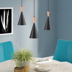 1-Light Matte Black Farmhouse Pendant Light