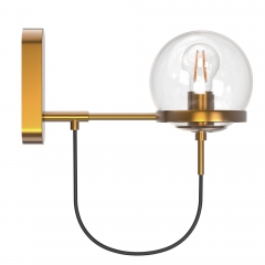 Globe Glass Shape Golden Wall Lamp