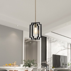 1-Light Lantern Rectangle Pendant Light