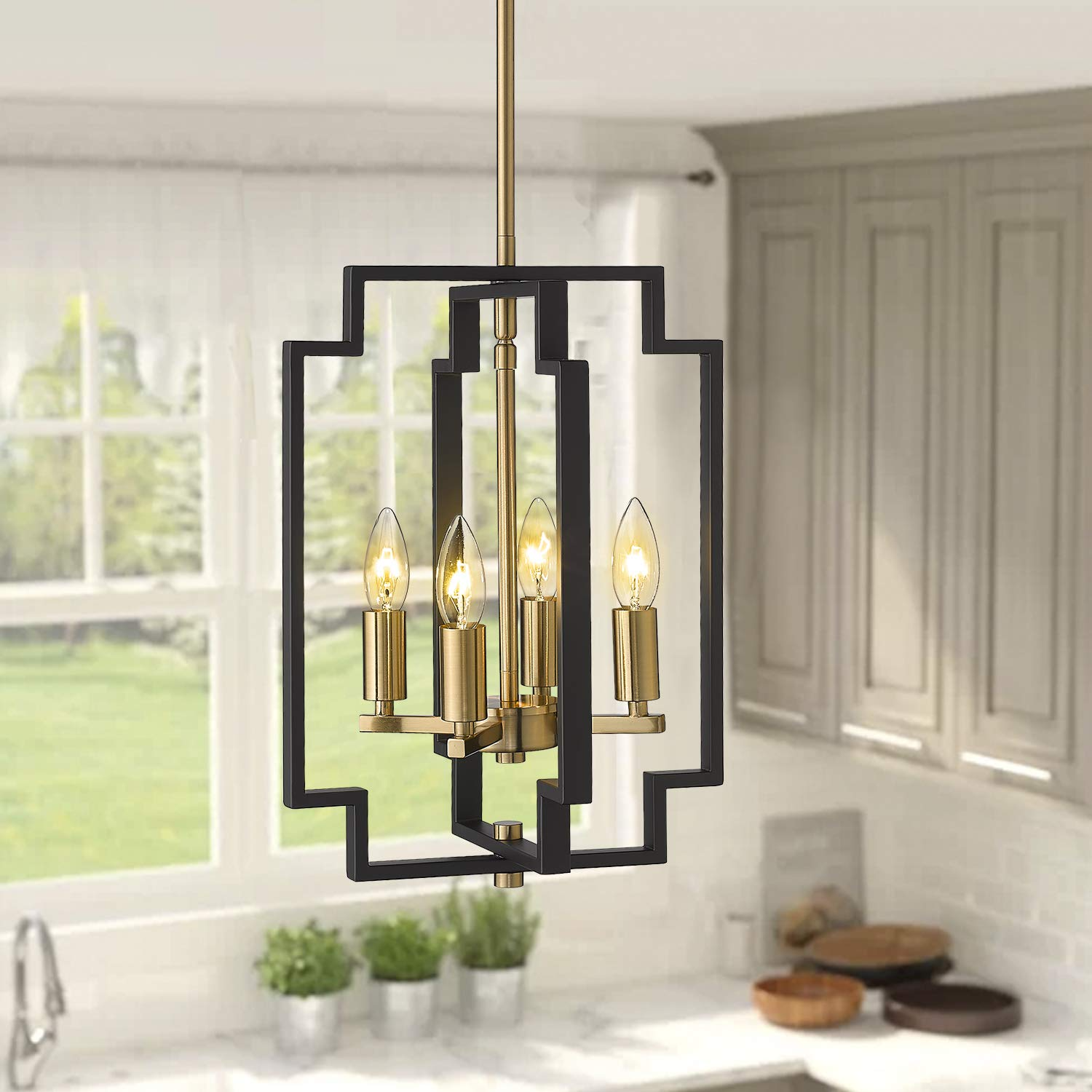 4-Light Art Candlestick Pendant Light