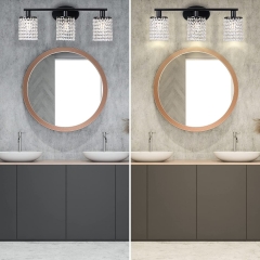 3-Light Modern Black Bathroom Vanity Lights