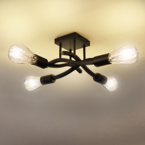 4-Light Semi Flush Mount Ceiling Light