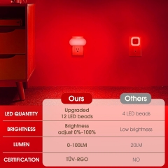 0-100LM Dimmable RED LED Night Light