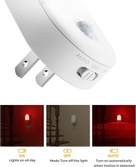 Oval Shape RED Motion Sensor Night Light