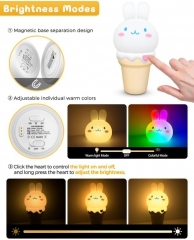 ICE CREAM BUNNY RGB Cute Night Light