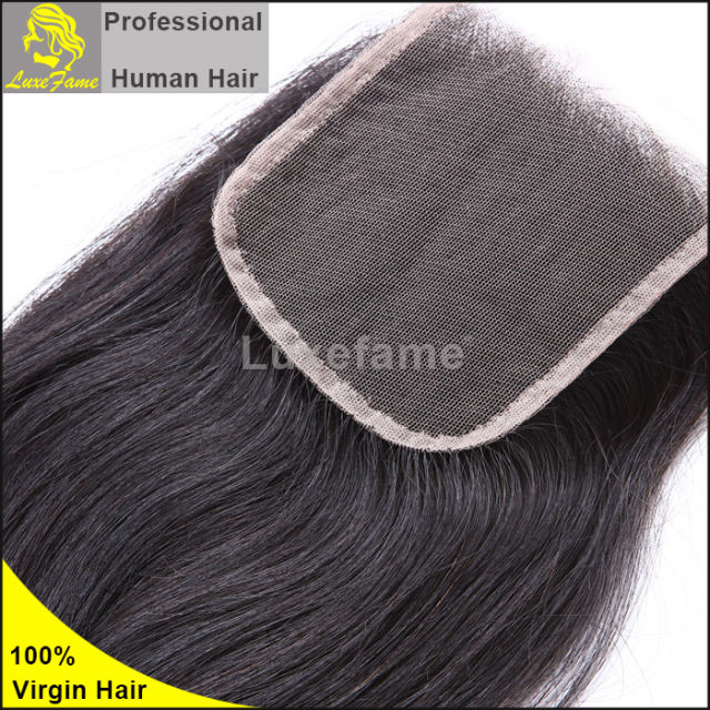 Luxefame hair Remy Hair Brazilian 7a Natural Straight Lace Closure, 4"*4" Swiss Lace with 130% density Free Shipping
