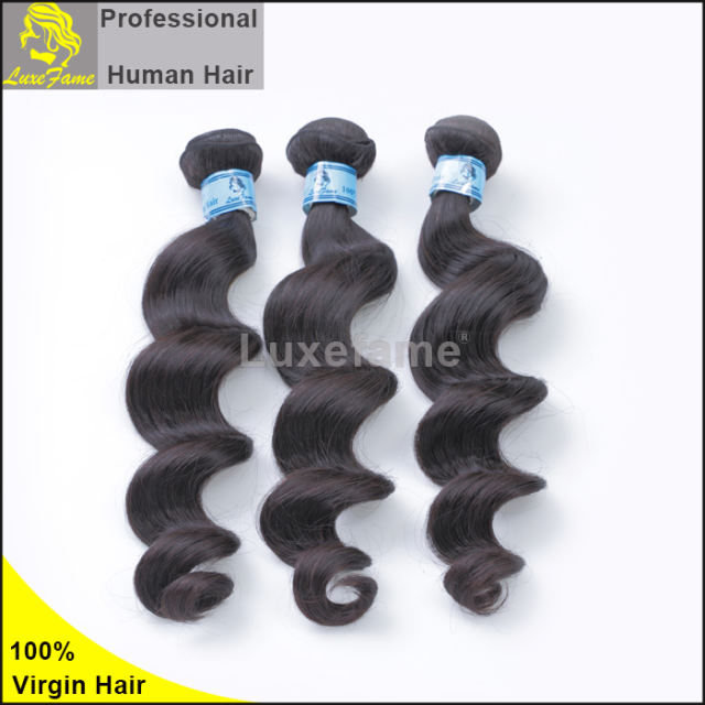 Grade 8A 3PCS Brazilian Virgin Hair With Lace Closure Loose Wave For A Full Head Shipping Free