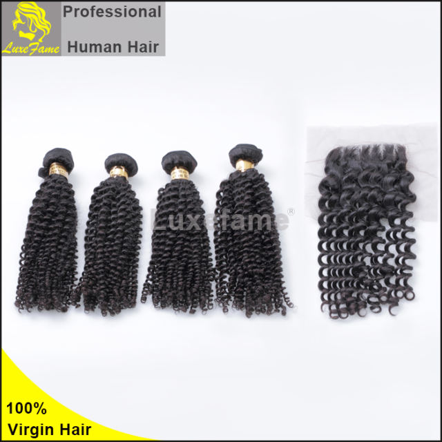 8A virgin Peruvian hair Jerry curly 3pcs/pack free shipping