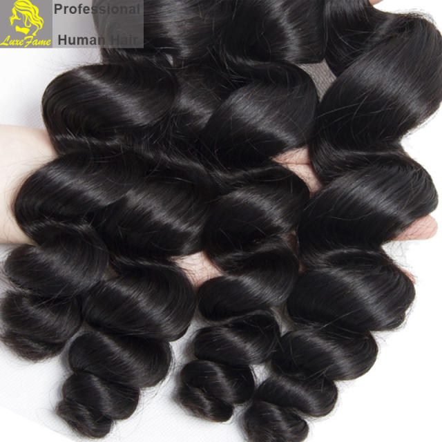 Top Grade 2/3/4PCS Virgin Hair With Lace Closure Loose Wave For A Full Head Shipping