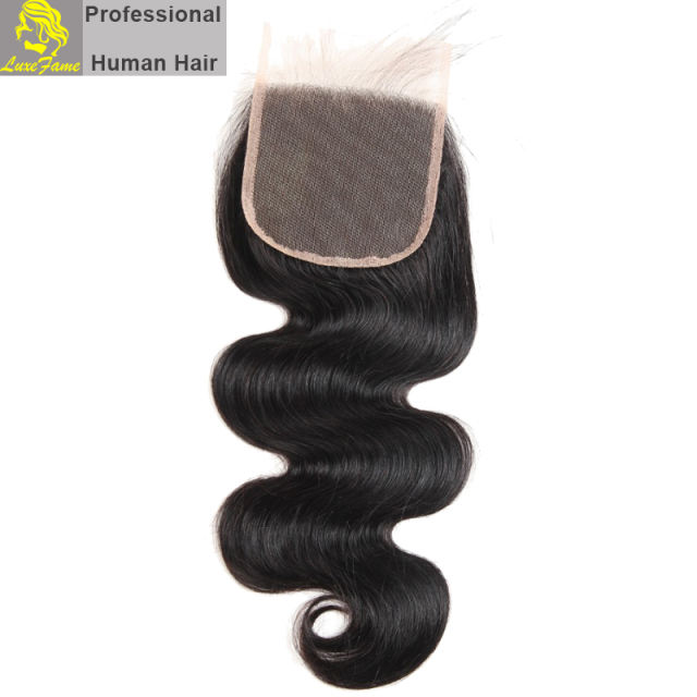 Luxefame hair Remy Hair Brazilian 7a body wave Lace Closure, 4"*4" Swiss Lace with 130% density Free Shipping