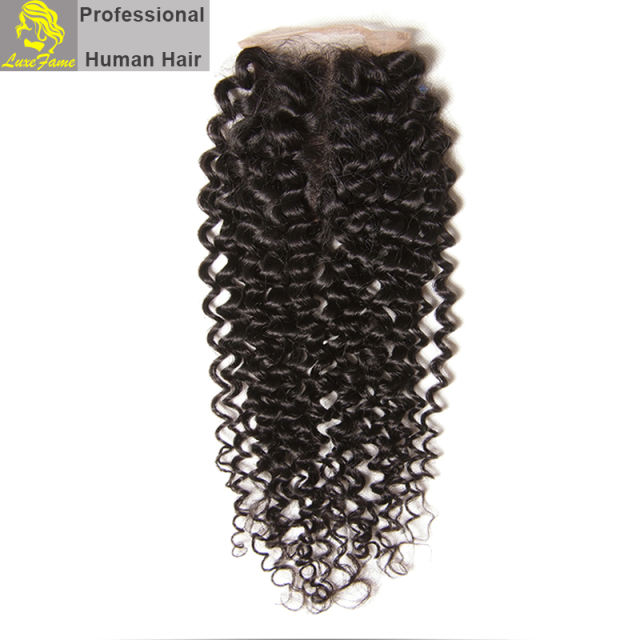 Luxefame hair Remy Hair Brazilian 7a curly Lace Closure, 4"*4" Swiss Lace with 130% density Free Shipping