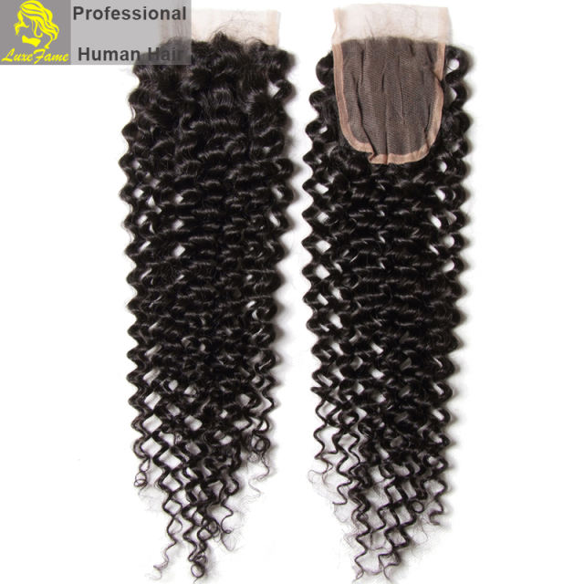 Luxefame hair Remy Hair Brazilian 7a curly Lace Closure, 4"*4" Swiss Lace with 130% density Free Shipping