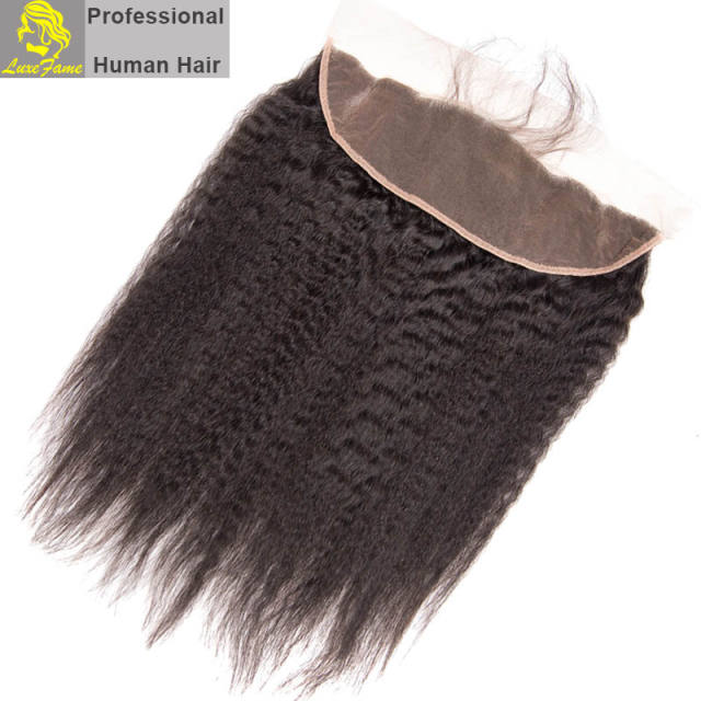 Royal Grade 2/3/4PCS Virgin Hair With Lace Frontal Kinky Straight For A Full Head Shipping