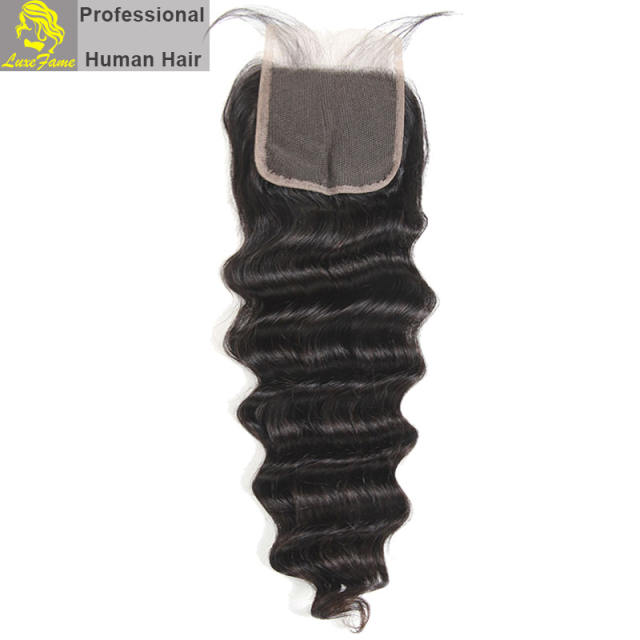 Top Grade 2/3/4PCS Virgin Hair With Lace Closure Loose Deep For A Full Head Shipping