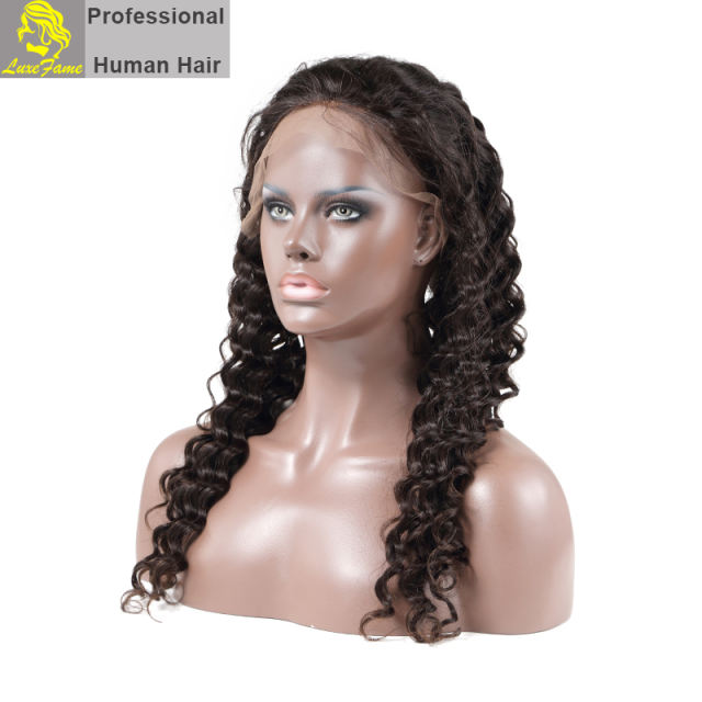Top Quality Wholesale Brazilian Virgin Deep Wave Hair Lace Front Wig Shipping Free