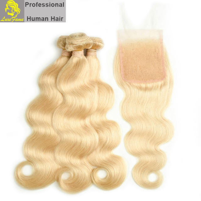7A virgin Hair With Lace  Closure  613# hair Body Wave2pcs or 3pcs or 4pcs/pack free shipping