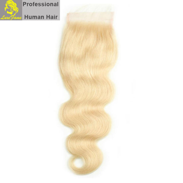 Luxefame hair Remy Hair Brazilian 7A 613 Body Wave Lace Closure, 4"*4" Swiss Lace with 130% density Free Shipping