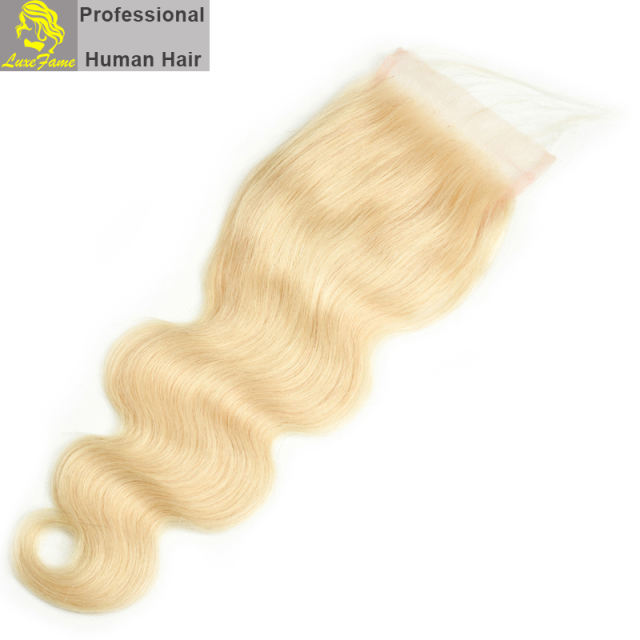 Luxefame hair Remy Hair Brazilian 7A 613 Body Wave Lace Closure, 4"*4" Swiss Lace with 130% density Free Shipping