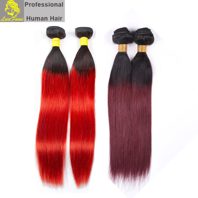 Virgin hair straight Color T#1B/Red/99J/27#/30# 2pcs or 3pcs or 4pcs/pack free shipping